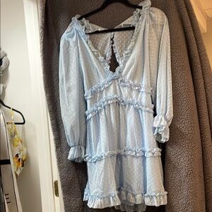 Light Blue Ruffled Dress